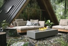 Enhance Your Outdoor Space With a Studio Nisho Fire Pit Studio Nisho fireplace in outdoor living area