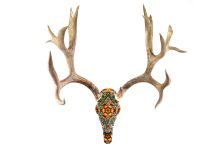 Corbett Kesler Creates Intricate Sculptures of Skulls & Beads Mosaic skull art