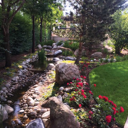 Italian style garden stream