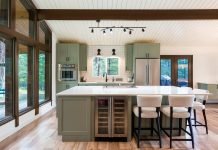 Cabin Kitchen Gets Modern Twist Kitchen by Blackbird Kitchen and Bath.