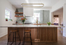 A Capitol Hill Renovation That Balances History and Modern Living Wide shot of remodeled kitchen by ZOB Design Studio and Sustainabuilt.