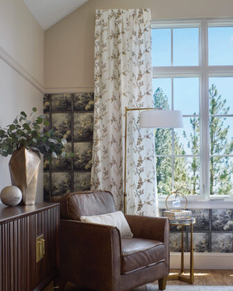 Seating area in the primary bedroom in the 2026 Home & Garden Colorado Designer Showhouse.