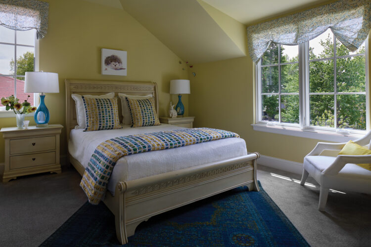 Yellow walled girl's bedroom in the 2026 Home & Garden Colorado Designer Showhouse.