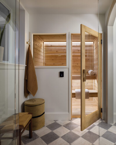 Sauna in the wellness retreat in the 2026 Home & Garden Colorado Designer Showhouse.