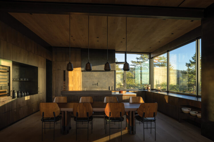 Dining area and kitchen of the home by Follow Architecture.