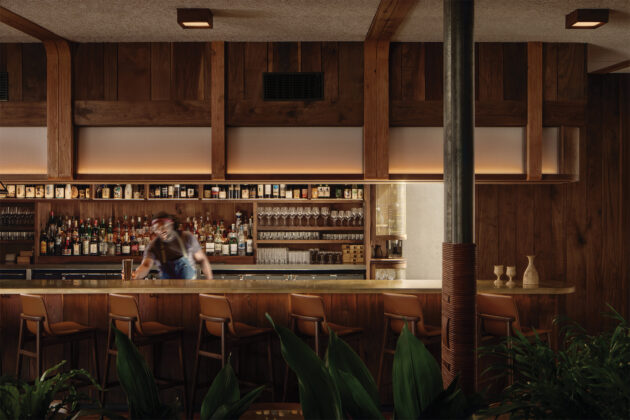 Bar area inside Uchiko.