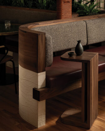 Close up of a table at Uchiko.